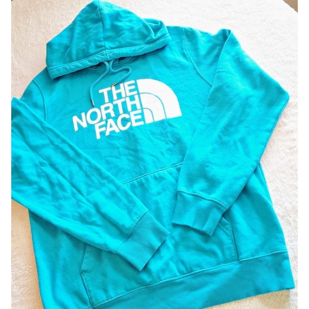 The North Face Half Dome Hoodie Turquoise Logo Pullover Men's Large A7UNL